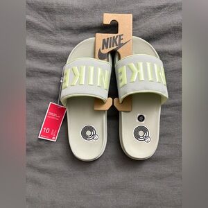 Nike Slides in Gray and Light Yellow